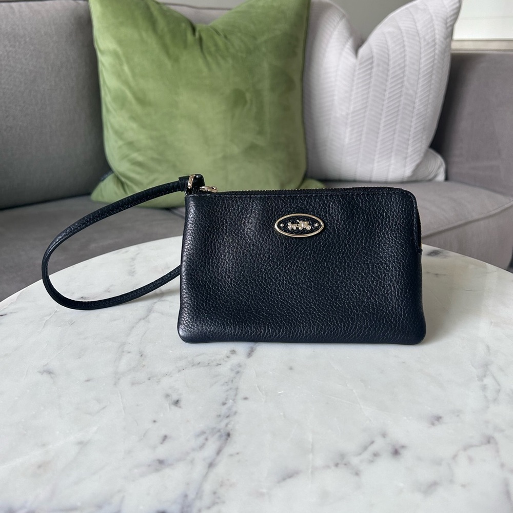COACH Pebbled Leather Wristlet